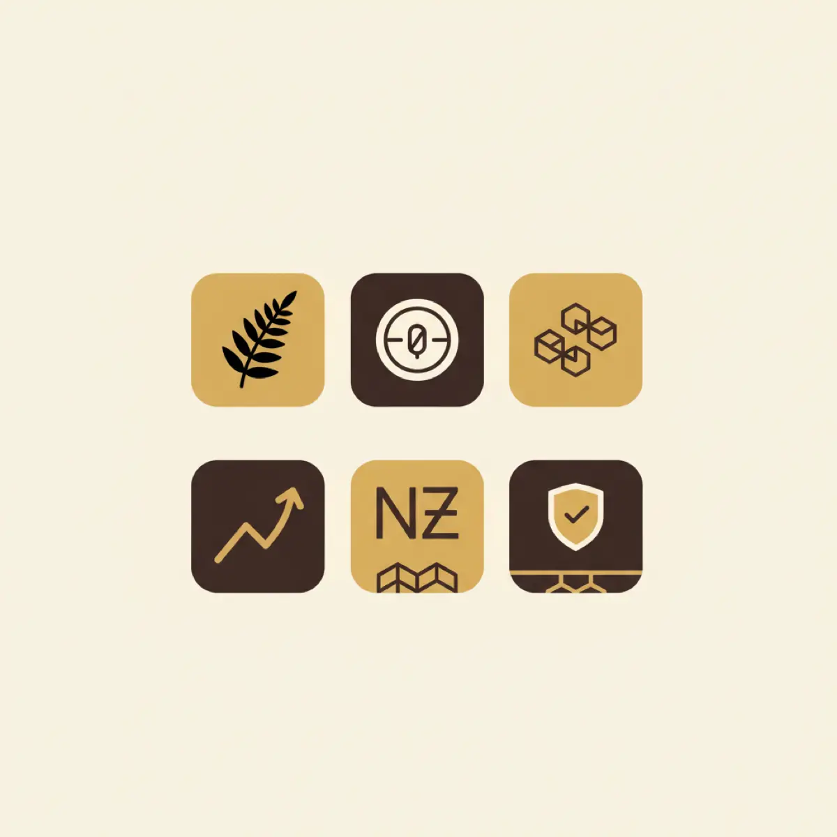 Collection of free NZ finance app icons with dollar signs and bank connection symbols