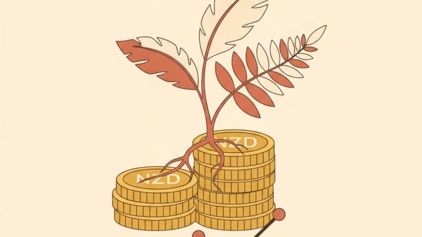 How to start investing in NZ — warm illustration of a seedling growing from coins