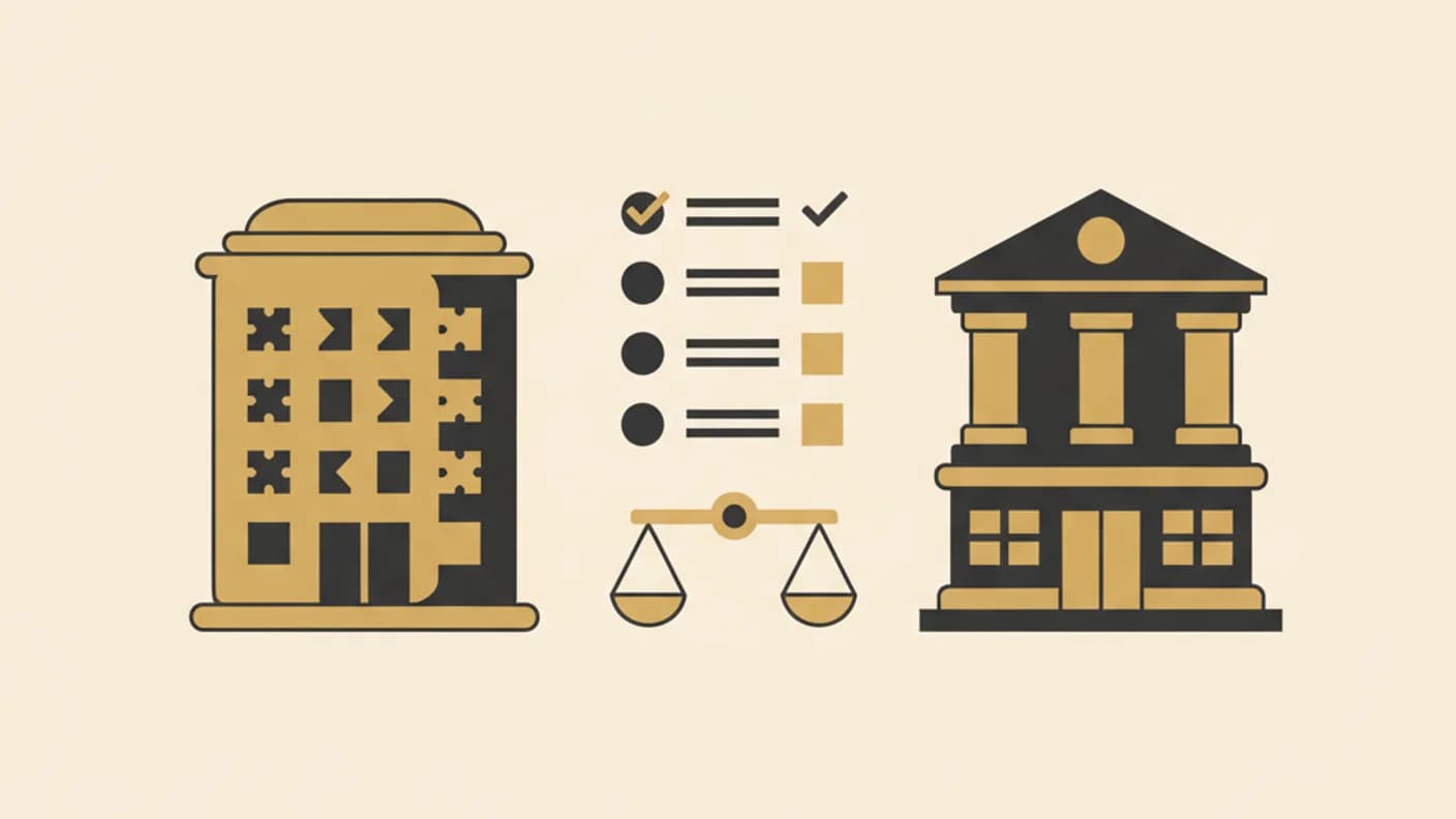 ANZ and Westpac bank buildings side by side with a comparison checklist