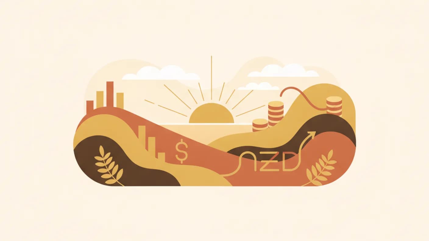 How much to retire in NZ — warm illustration of a nest egg and beach chair, NZ light