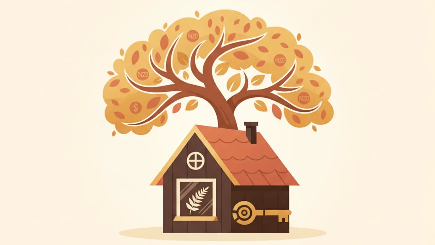 Paying off a mortgage faster — warm illustration of a house and a shrinking timeline